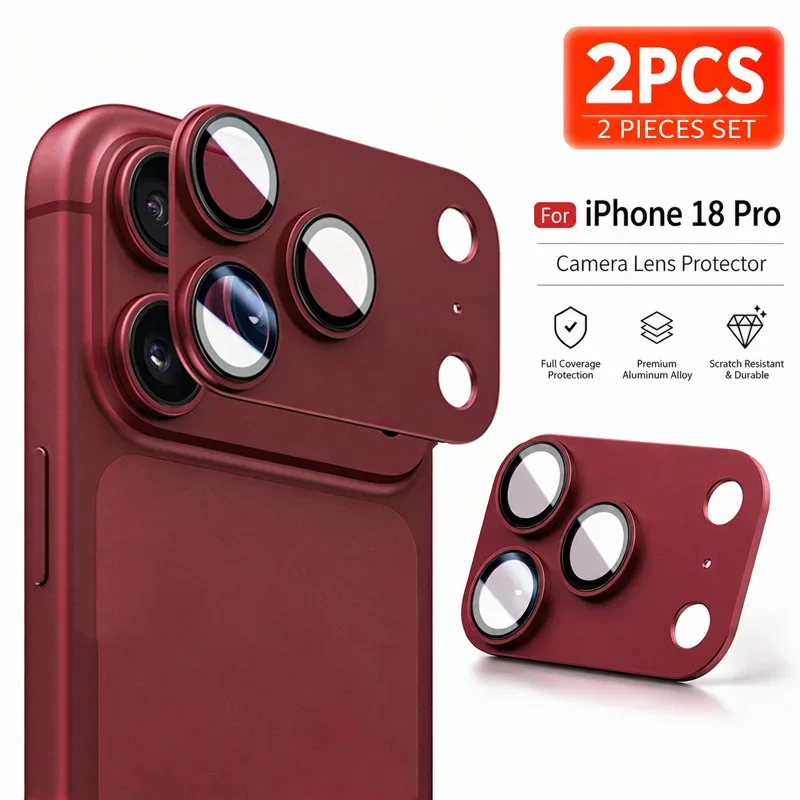 2Pcs Metal Aluminum Alloy Camera Protector Film For iPhone 18 Pro Max 18 Pro Back Lens Cover Protective Cap Lens Film