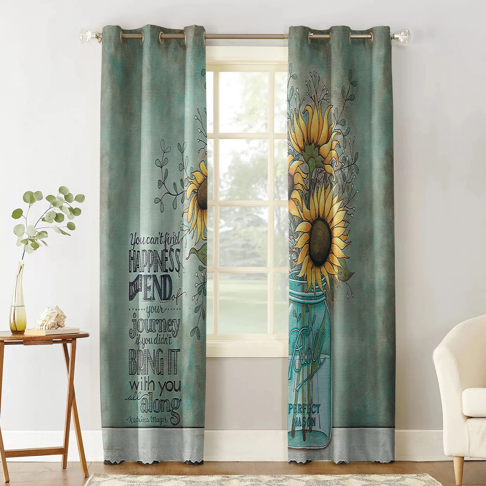 Retro Farm Flower Blue Bottle Bedroom Curtains Modern Living Room Kitchen Drapes Home Kids Room Decor Window Curtains