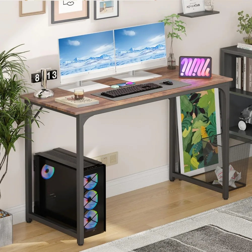 مكتب مكتب منزلي بني معاصر مقاس 47 بوصة للدراسة والكتابة