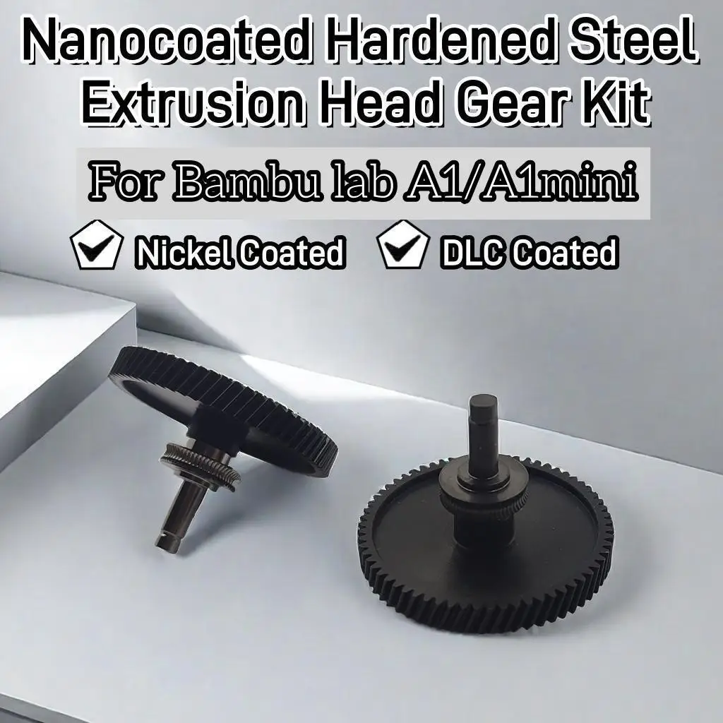 Extruder Gear Kit for Bambu Lab A1 Mini 3d Printer Nanocoated Hardened Steel Extrusion Head Gear 3D Printer Accessorie Parts