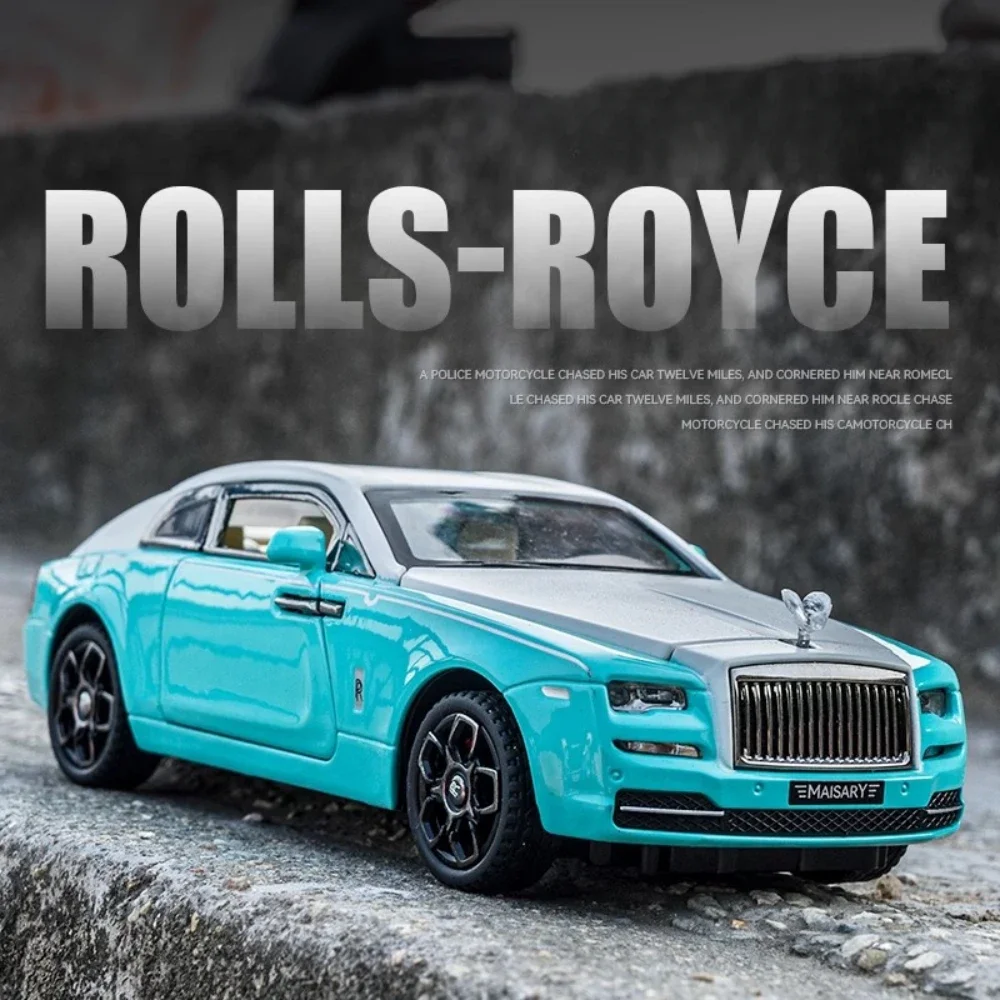 1:32 Scale Rolls Royce Wraith Model Car Toy Diecast Metal Sound Light Doors Opened Luxury Vehicle Models Collection Gifts Boy