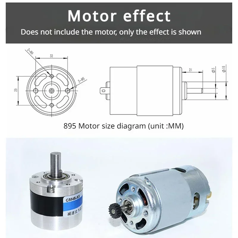 Planetary Motor Reducer Precision Gearbox All Metal Variable Speed High Torque Can Be Equipped With 895 Motor 45mm