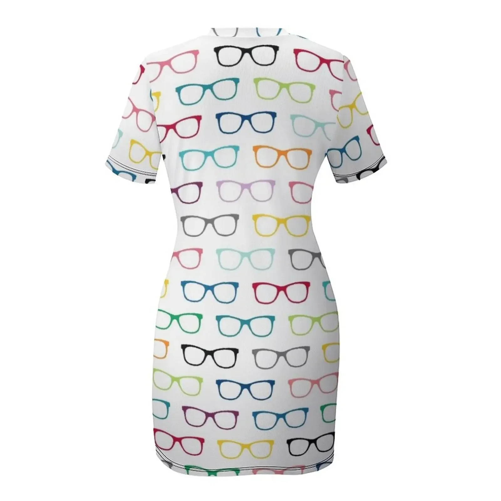 Hipster Glasses Geek Pattern Short-Sleeved Dress Cocktail of dresses summer dresses for women 2026 women's summer dress 2026 view 5