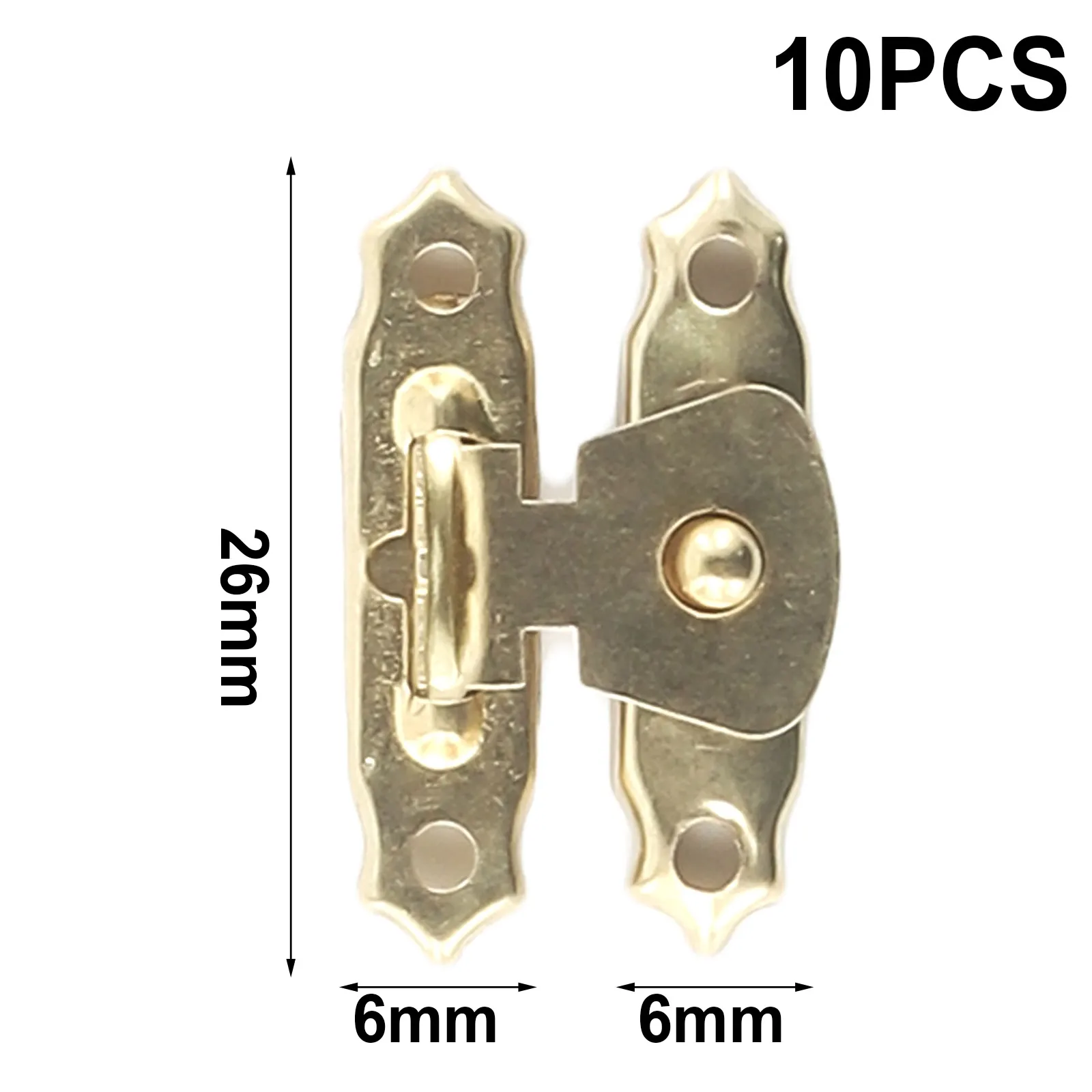 10pcs/kit Vintage Antique Latch Hasps Jewelry Box Toggle Lock Furniture Fittings Hardware With Screws Bronze/silver/yellow