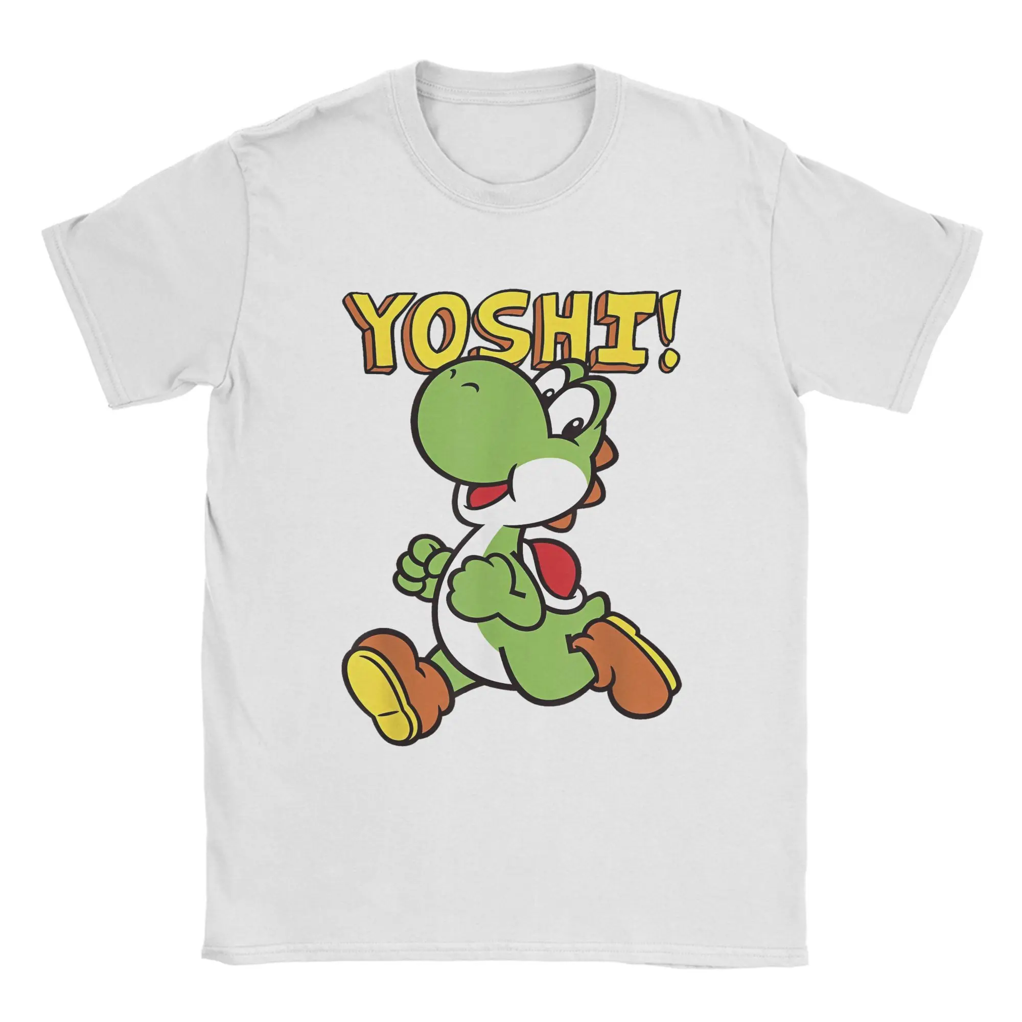 Super mario yoshi introdução salto camisetas para homens jogo anime novidade algodão camisetas em torno do pescoço manga curta camisetas roupas de festa