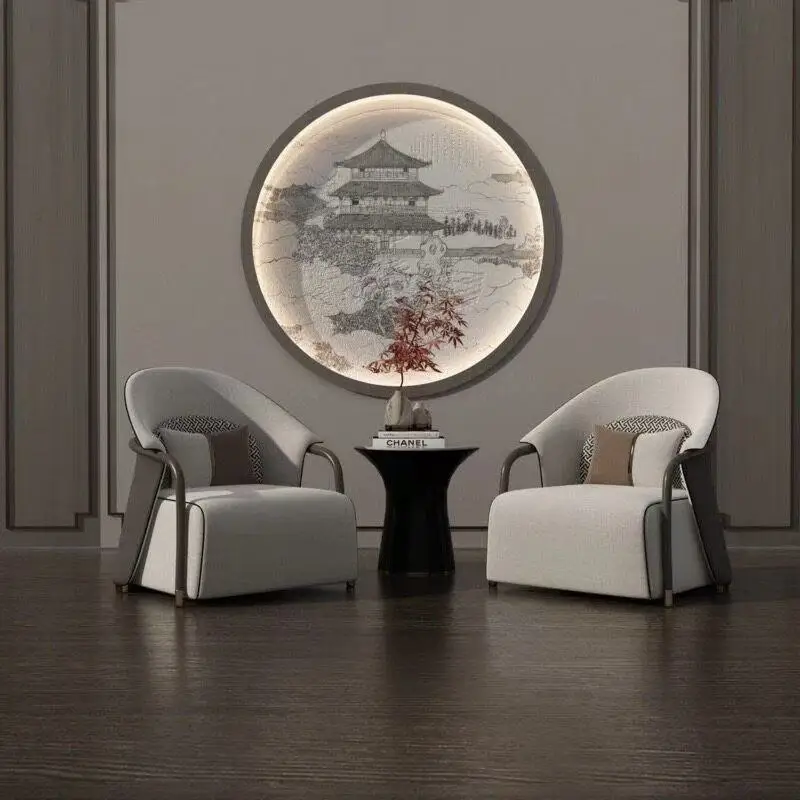 y single sofa gray-white contrasting leisure chair hotel clubhouse reception negotiation chair comfortable soft bag