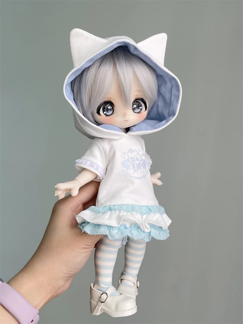 

BJD doll clothes suitable for 1/6 size cute cat sweatshirt clothes set doll accessories (1 points)