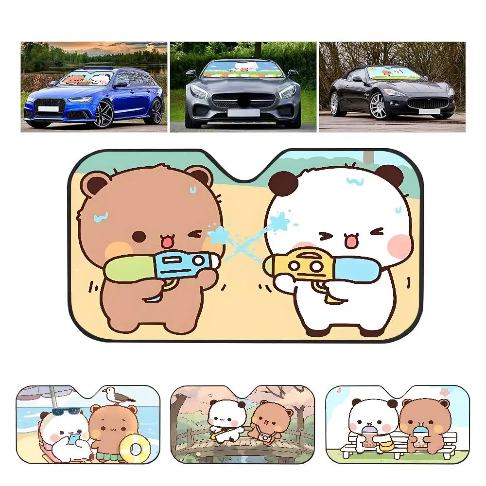 

Bubu And Dudu Windshield Sunshade Anime Cute Car Front Windshield 70x130cm Sun Visor Heat Reflector