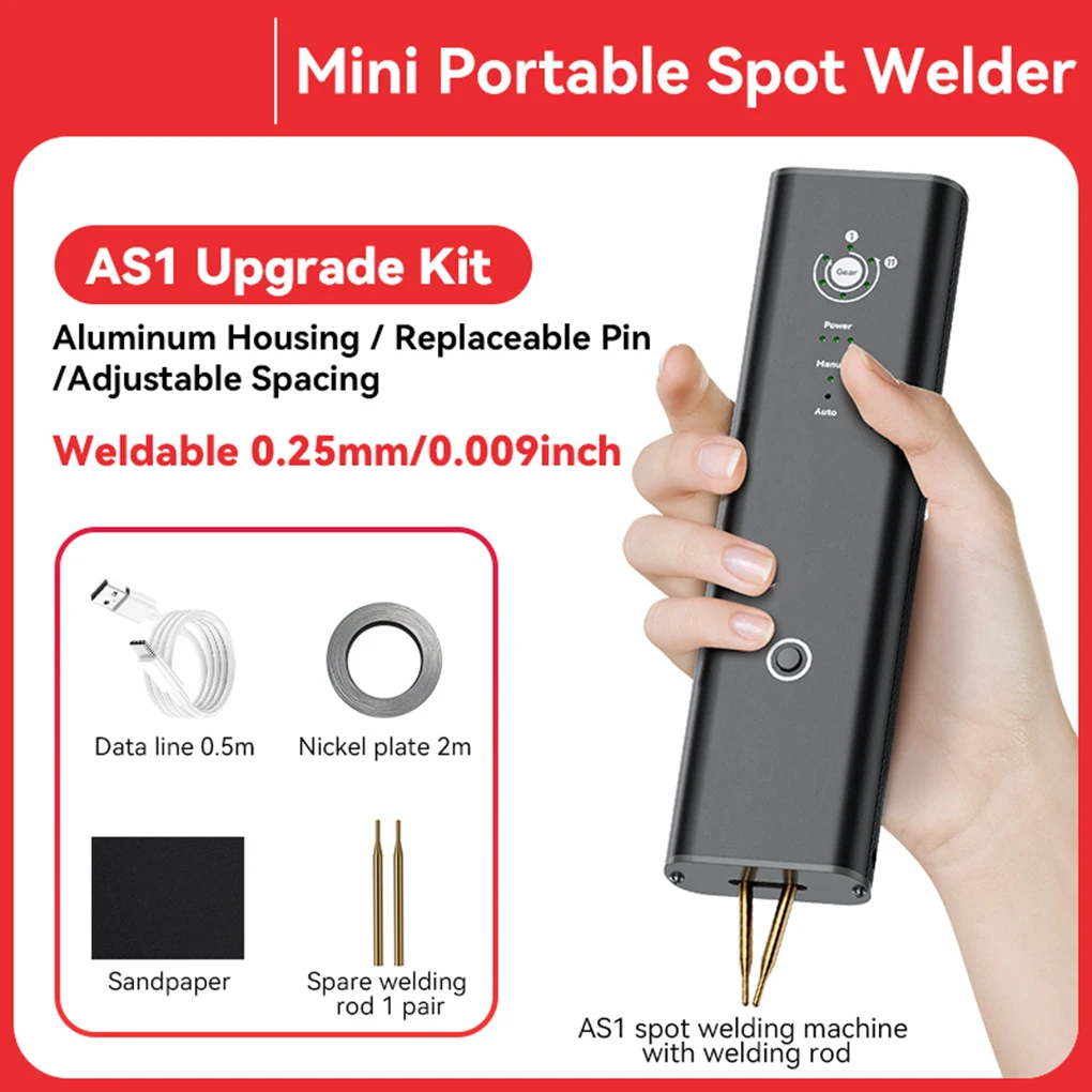 11 Gears Spot Welder Adjustable Portable Handheld Digital Display Mini Spot Welding Machine Automatic Trigger for 18650 Battery