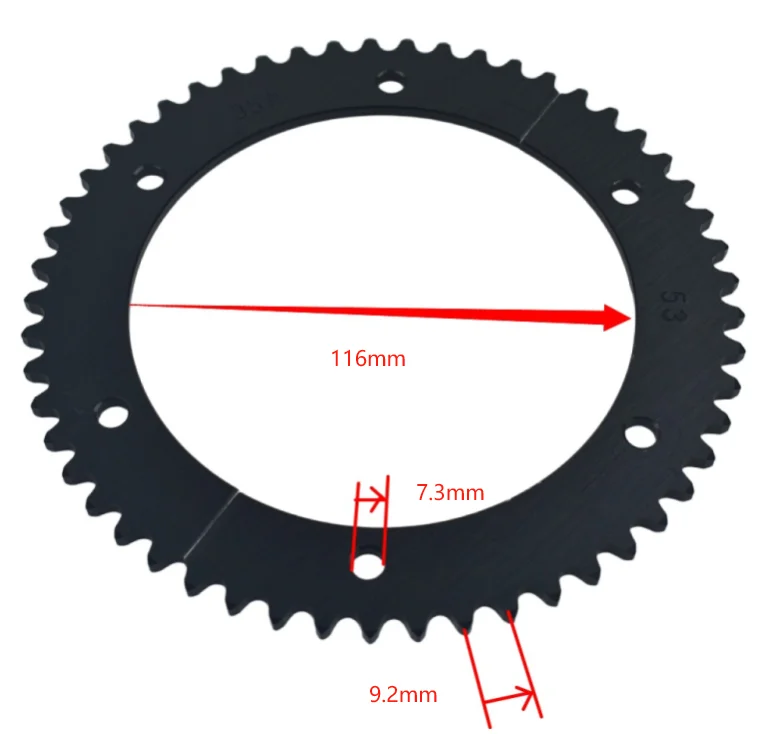 53T Split Sprocket Black For #35 Chain Go Kart New