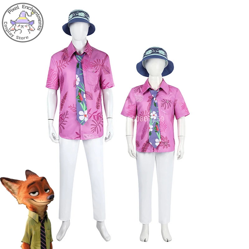 

Hot Fox Nick Wilde Anime New Arrival Cosplay Costume with Accessories Hat Men Boys Halloween Carnival Uniform Comic Con Hot Sale