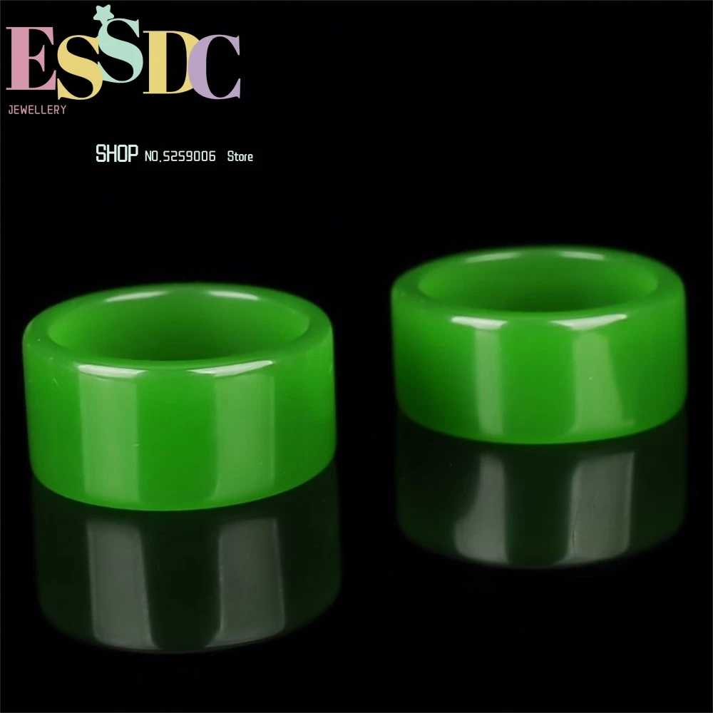 

Dropshipping Denter Emerald Gemstones Green Jade Tous Anti Stressring Fine Jewelries Accessories for Women Finger Rings Unisex