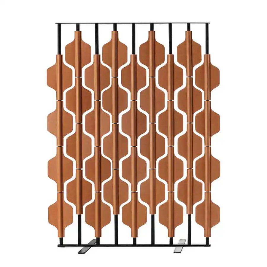 Saddle Leather Screen Designer Model Room Restaurant Partition Italian Light Luxury Sales Department Hotel Paddle Rotating