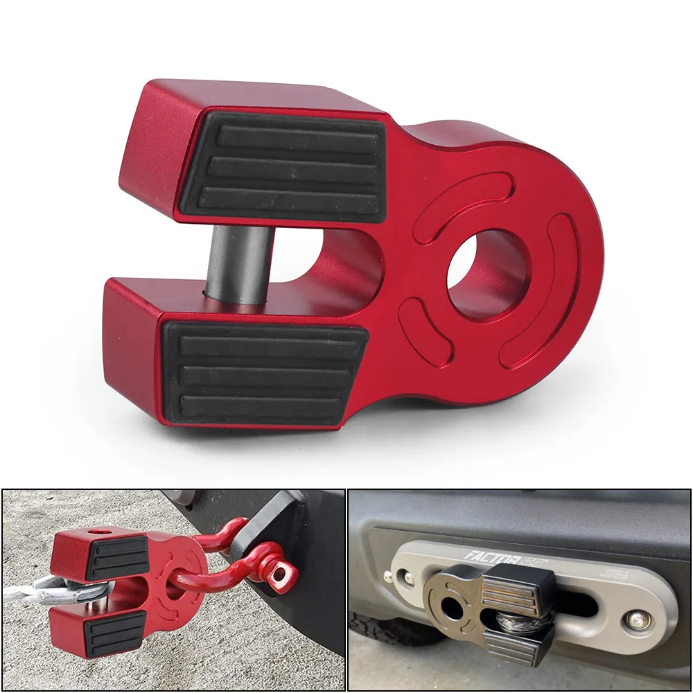 Winch Hook Rope Trailer Hook Connector Flat Shackle Mount 6061 Aluminum Alloy Rescue Trailer Hook Connector 10T Car Accessories