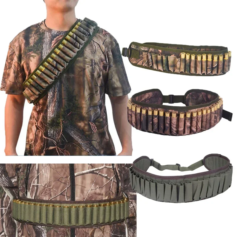 Taktyczny 30-palnikowy pas myśliwski 12 Gauge Cartridge Pouch Shotgun Shell Ammo Waist Belt Holder Airsoft Akcesoria