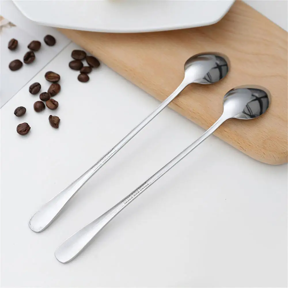 Tea Coffee Soup Spoon For Eating Mixing Stirring Long Handle Teaspoon Spoon Cocktail Honey Ice Cream Spoons Kitchen Cutlery