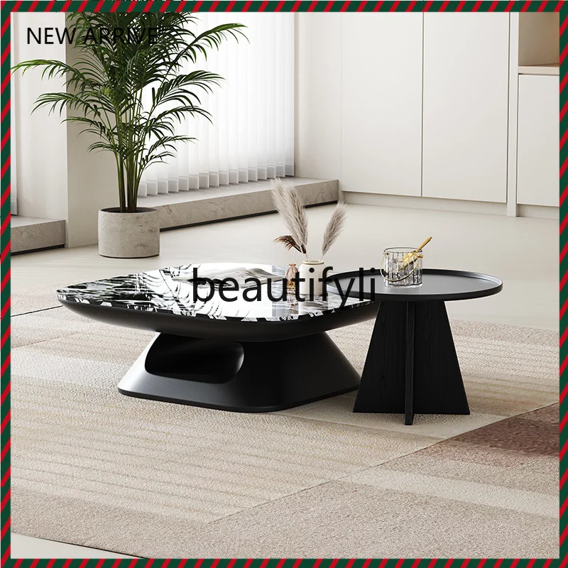 

Super crystal stone coffee table light luxury modern simple small apartment living room household high and low combination G1218