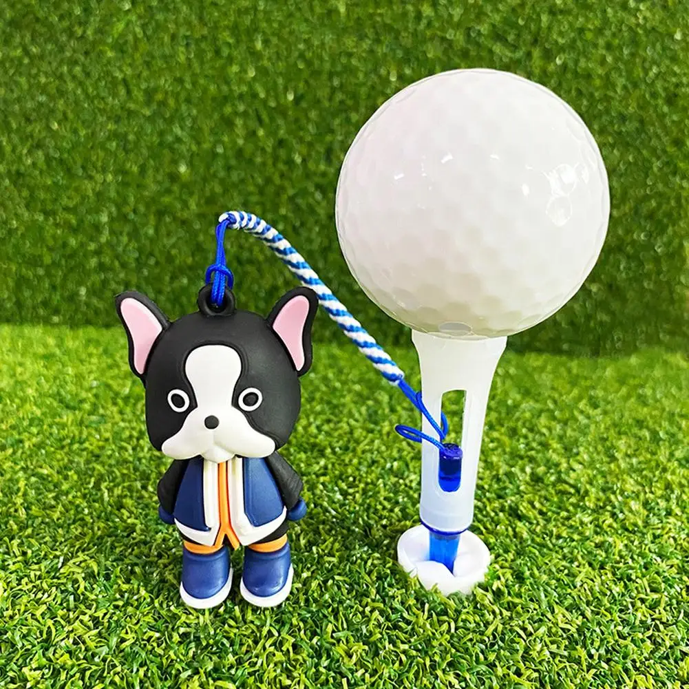 1pcs Random Color Golf Rubber Tees With Cartoon Cute String Loss Prevent Golf Portable Accessories W4c1