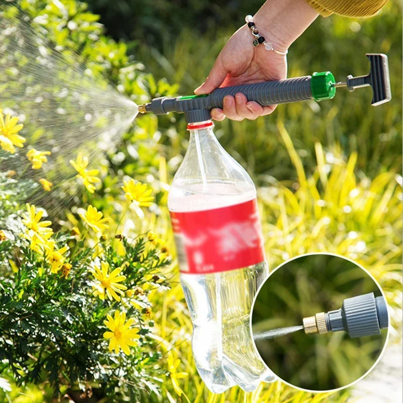 Manual Sprayer Adjustable Beverage Bottle Sprayer Sprinkler Sprinkler Pressure Spray Nozzle Garden Watering Tool