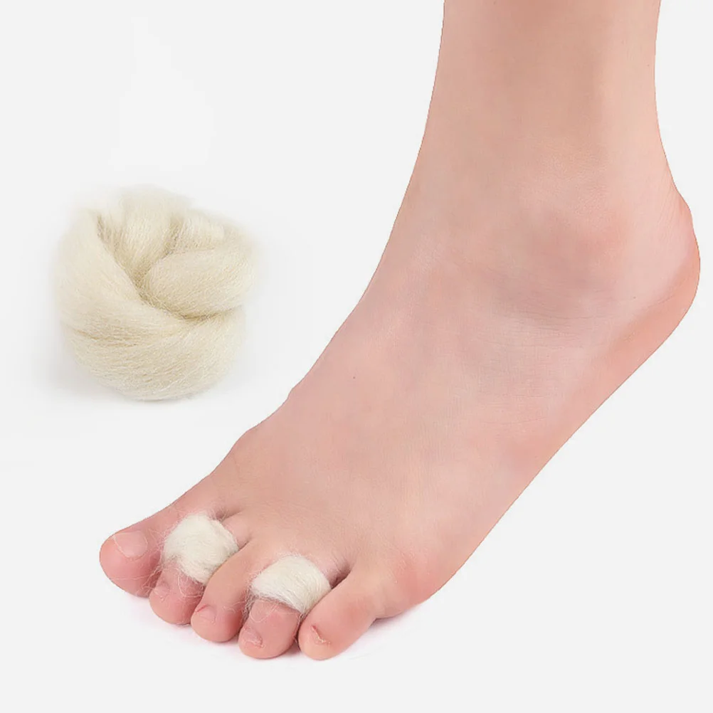 6 ชิ้นขนสัตว์ Toe Separator ป้องกัน Lambs Pad นุ่มกันกระแทกนุ่ม Breathable สําหรับนิ้วเท้าป้องกันแรงเสียดทานครอบคลุม