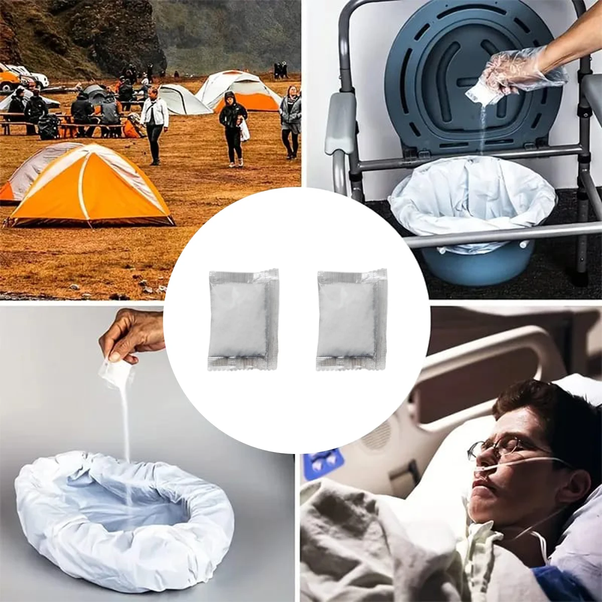 [Portatile |   Sgabello assorbente] 1/5/10/25/50 pezzi di sgabello portatile ad assorbimento rapido in polvere |   sgabello portatile in gel, portatile da esterno