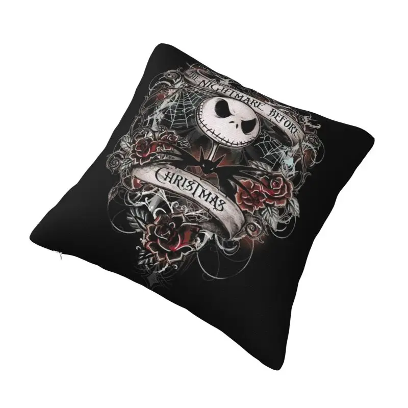 Custom Modern Jack Skellington Sofa Cushion Cover Polyester Pumpkin King Pillow Case