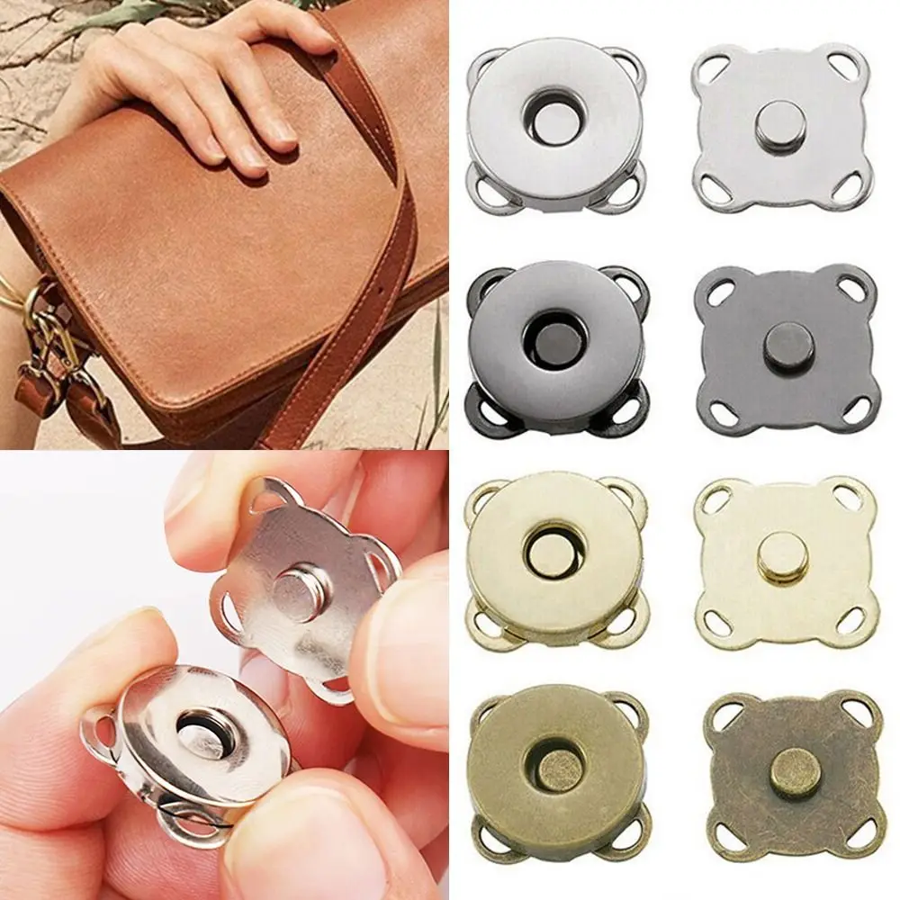 1Pair 14/18mm Plum Blossom Metal Buttons DIY Wallet Craft Fasteners Clasps Buttons Self-Sewing Adsorption Buckle