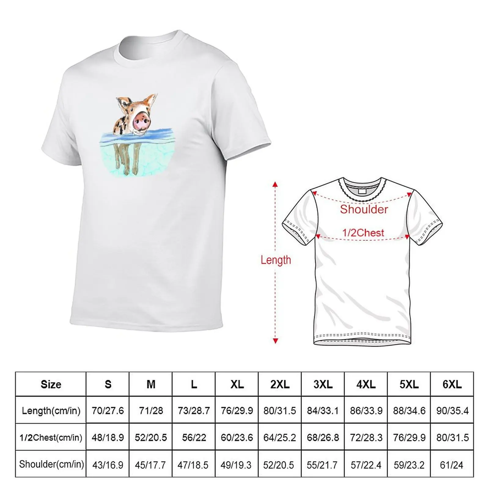 Bahamas Floating Swimming Piglet T-Shirt Louboutins summer top mens t shirts top quality