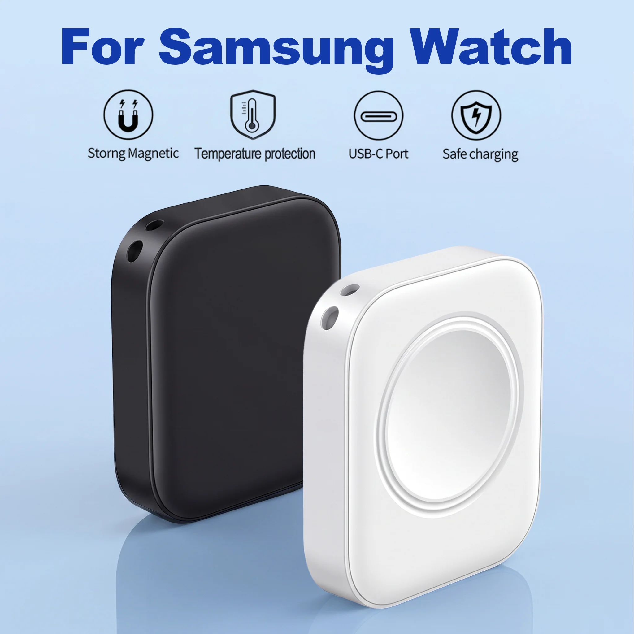 For Samsung Watch Magnetic Wireless Charger Portable USB Type C Fast Charging Dock Station for Galaxy Watch 8 7 6 5 4 3 Active 2
