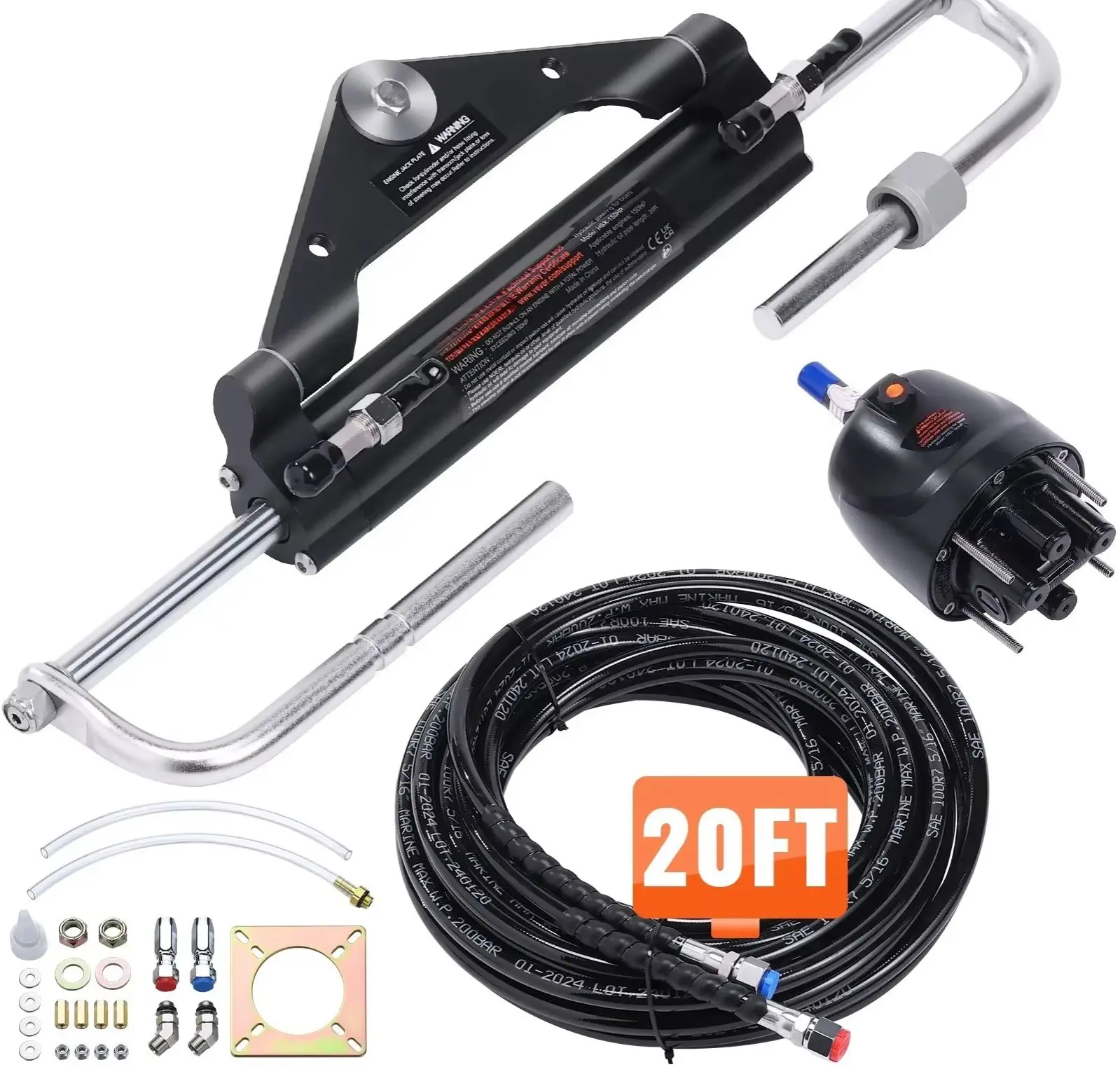 150HP 20ft Engine Outboard Hydraulic Steering System HK4200A3 HT4420H Marine Rudder Stock Oil Cylinder Ship Accessories