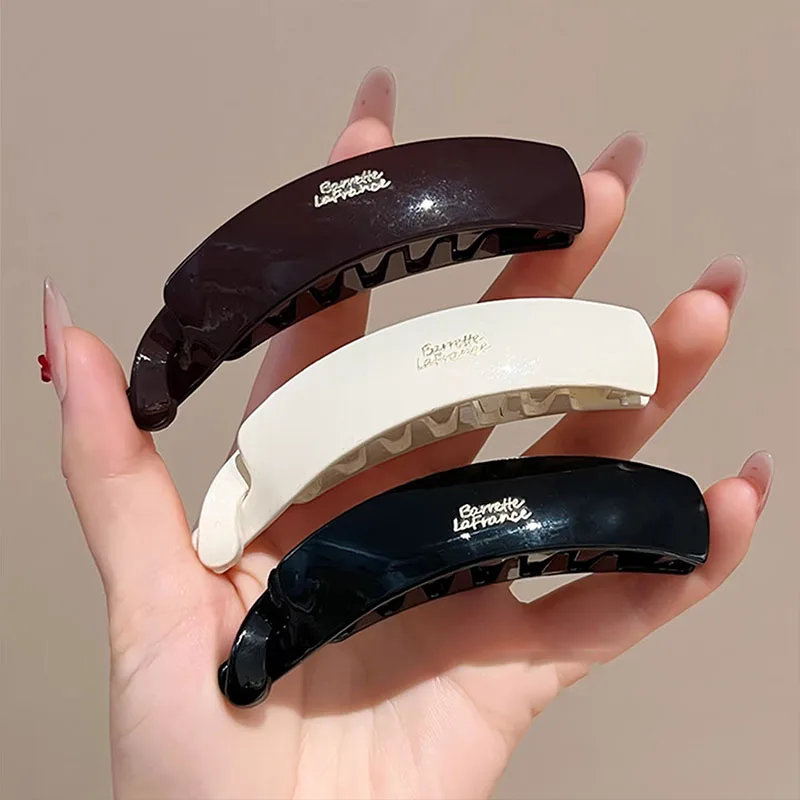 3 Stück/Set Elegante, solide gedrehte Haarspangen für Damen und Mädchen, Pferdeschwanzhalter, süße Bananen-Haarspangen, modische Haaraccessoires – Detail 2