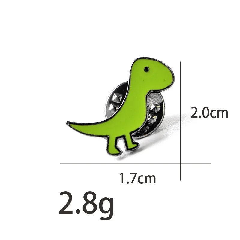 Cartoon Colorful Dinosaur Brontosaurus Brooch DIY Button Pins Denim Jacket Backpack Pin Badge Animal Jewelry Gift for Boys Kids