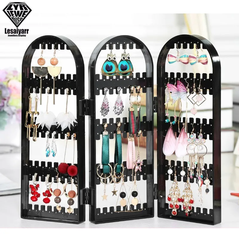 

2/3/4/5 Earring Necklace and Bracelet Display Stand Fans Panels Folding Earrings Studs Rack Shelf Screen Display Stand Holder