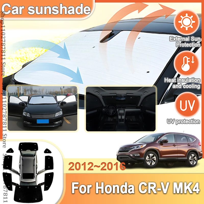 Полные автомобильные чехлы, солнцезащитные козырьки для Honda CR V 2012, аксессуары 2012~2016 CRV CR-V MK4 RM RE, автомобильный отражатель, солнцезащитный козырек, солнцезащитный экран
