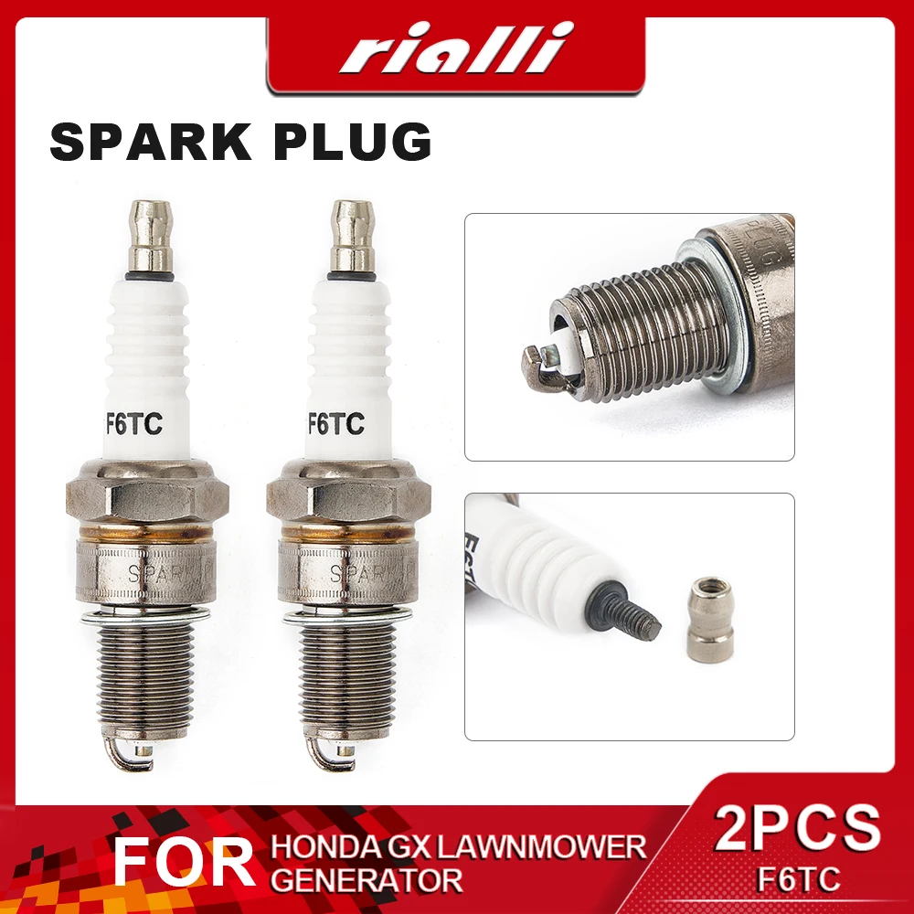 2PCS Original Spark Plug F6TC For Honda GX Series Lawn Mower Water Pump Water Extractor Generator Van Range Extender Accessories