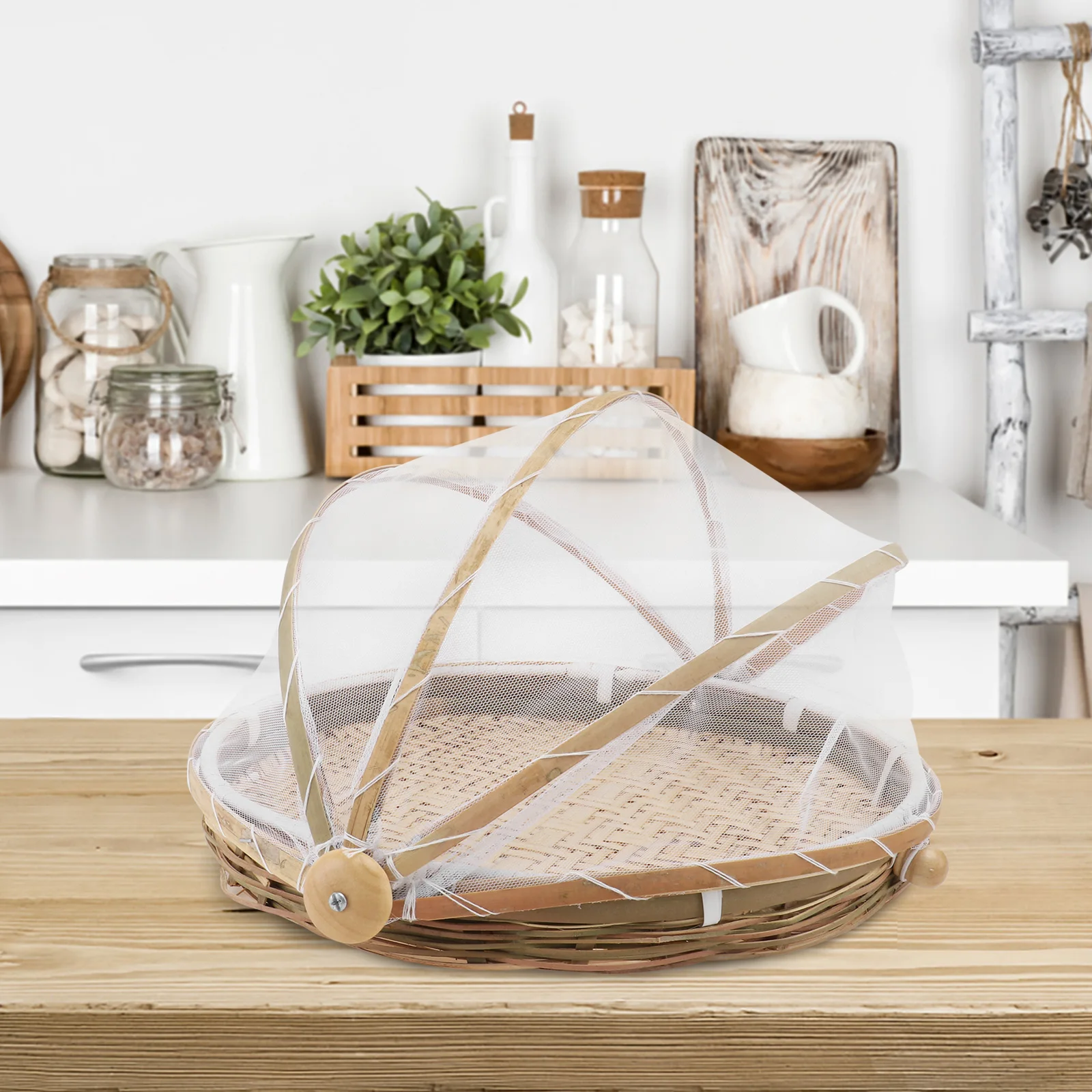 

3pcs Bamboo Dustpan Woven Baskets 30-36-42cm Rustic Home Decor Storage Containers Manual Crafted Food Hampers