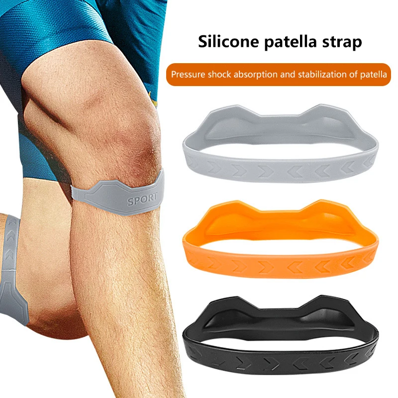 1pc/1pair Silicone Patella Tendon Knee Straps Knee Support Fixed Protection Patella Knee Strap Highly Elastic Flexible
