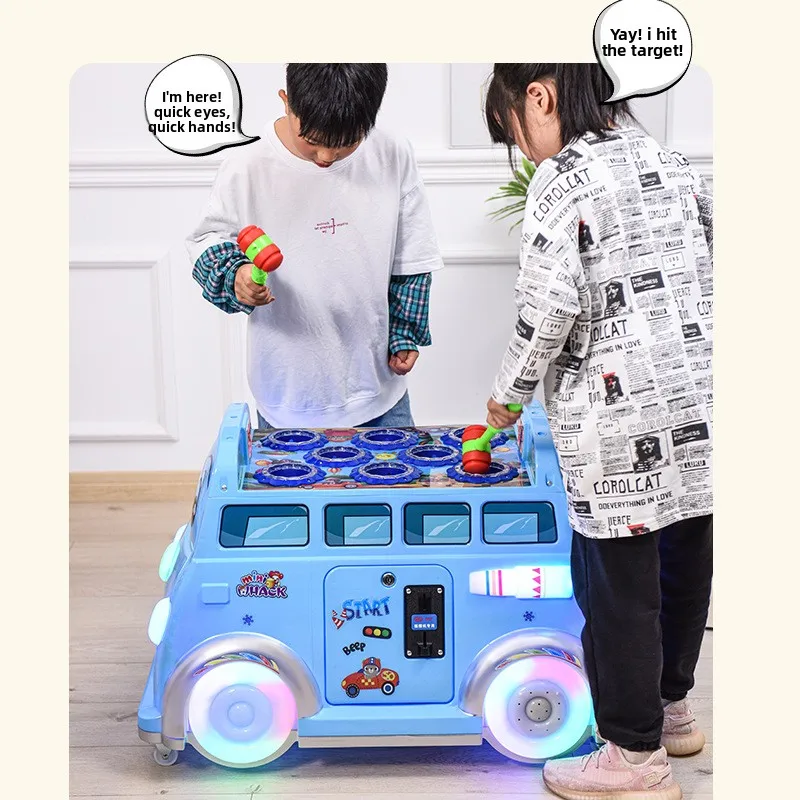 2025 Children's Coin-operated Car Bus Whack-a-mole Game Machine Whack-a-mole Machine, New Hammer Whack-a-mouse