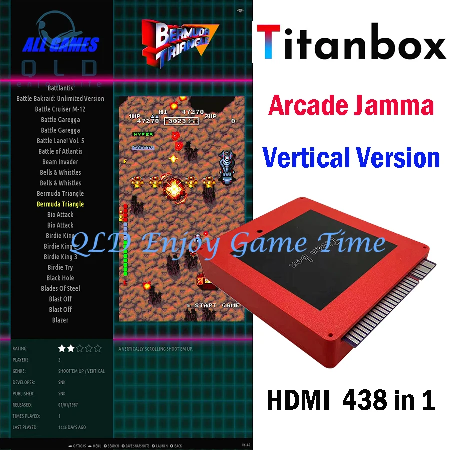 Titan Box, Vertical Jamma Arcade Board, 438 in 1 Shooting Games, PCB, HDMI for DIY Retro Game Cabinet Machine Accessories
