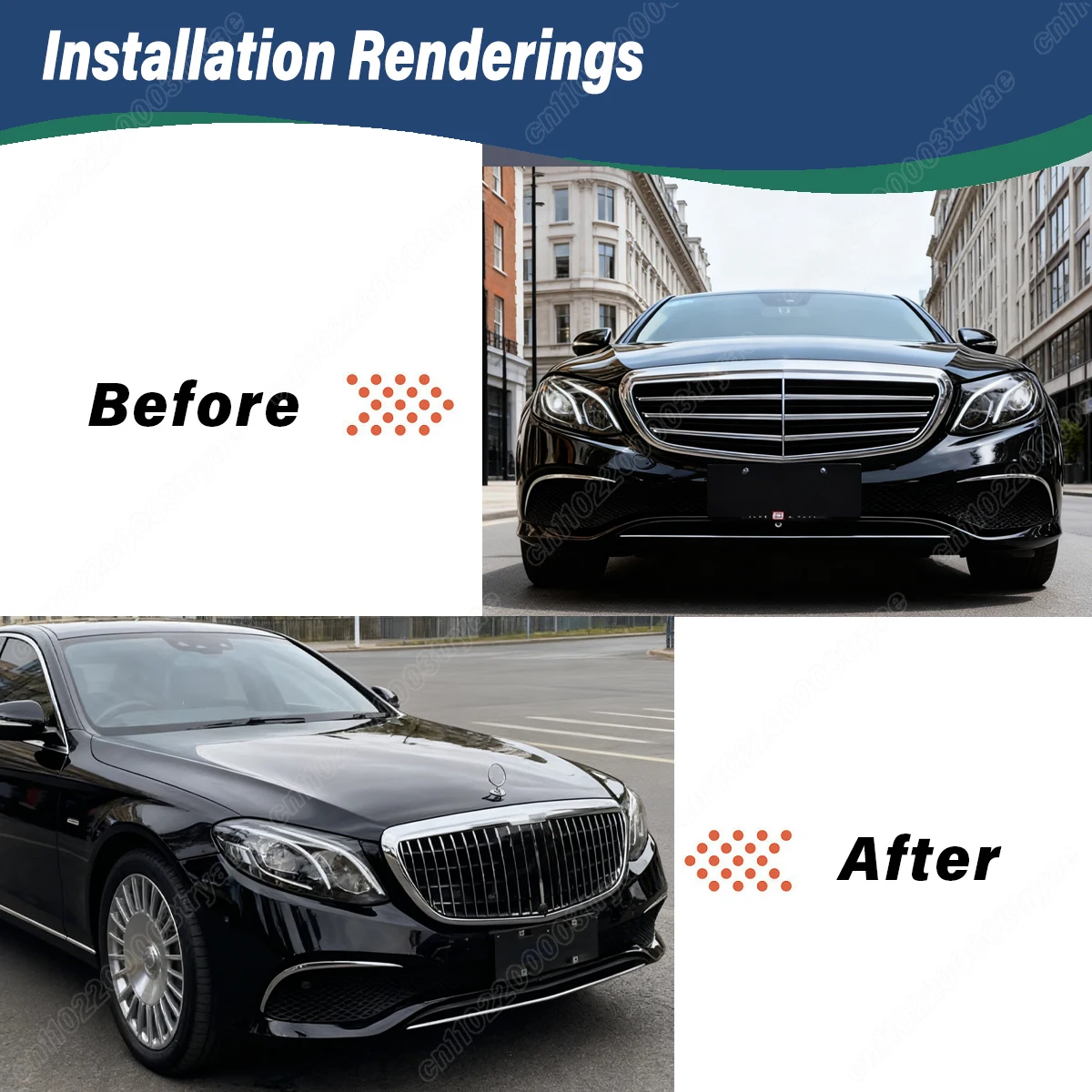 For Mercedes Benz E-Class W213 Executive Edition 2016 2017 2018 2019 2020 Car Front Bumper Maybach Style Air Intake Grille Kit