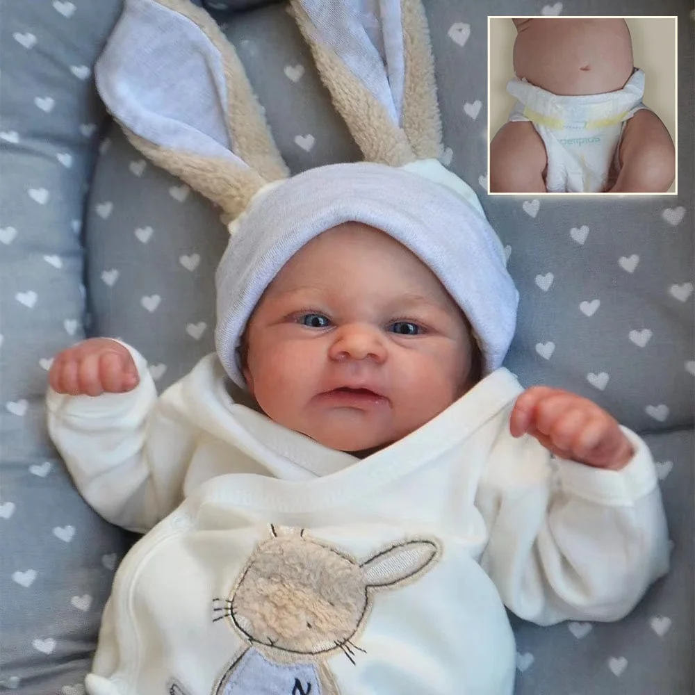 

49cm Reatic Baby Reborn Doll Soft Gel Toy Newborn Infant Simulation Cotton Doll Collectible Figure