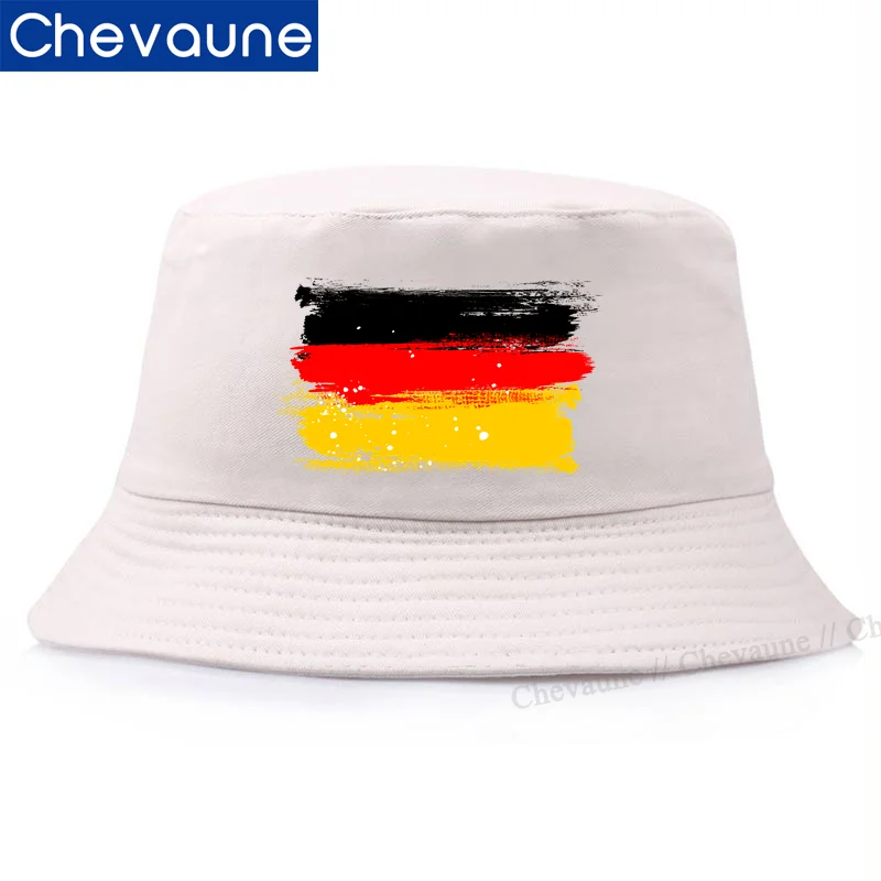 

Germany Flag Funny Design Bucket Hats High Quality Ink Vintage style Caps Creative Gifts Bucket Hat Outdoor Travel Beach Sun Cap