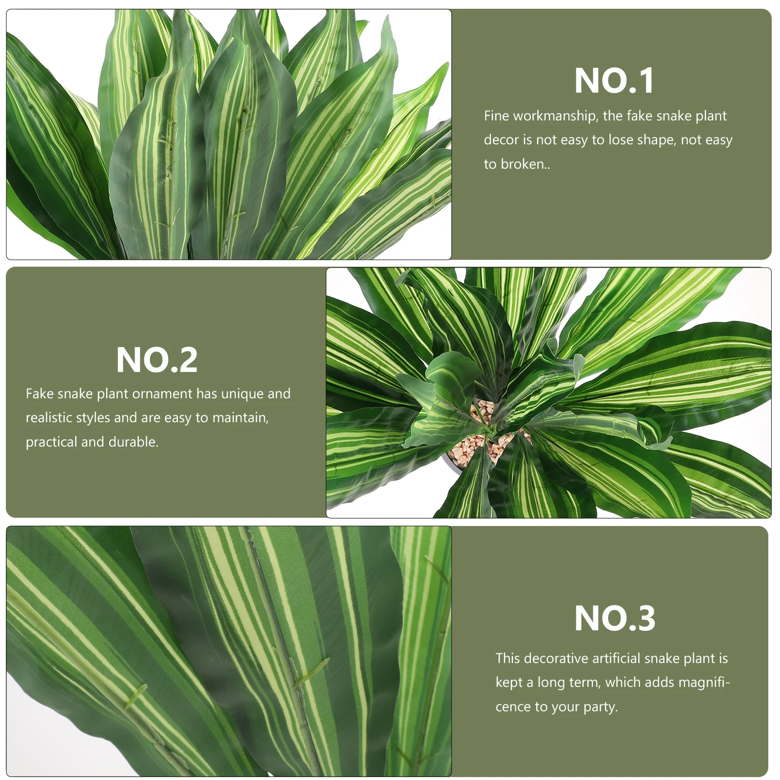 

2 Pcs Artificial Snake Plant Pot Faux Plants Lifelike Simulated Sansevieria Decor Home Office Party Brazil Yellow