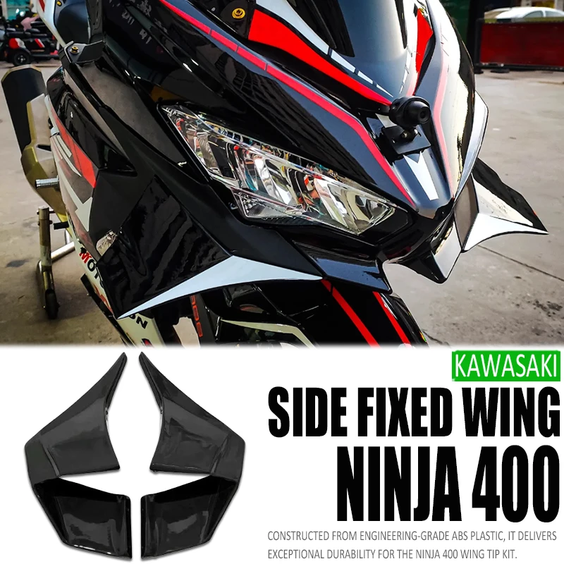 

For Kawasaki Ninja 400 EX400 Z400 2018-2023 2023 2024 Motorcycle Side Fixed Winglets Aerodynamic Wind Side Wings Spoiler Fairing