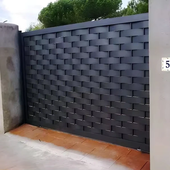 Customization Direct Sale Custom Design Heavy Duty Sliding Gate Overlap Pattern Woven Hand Made Driveway Gate Double Swing Gate