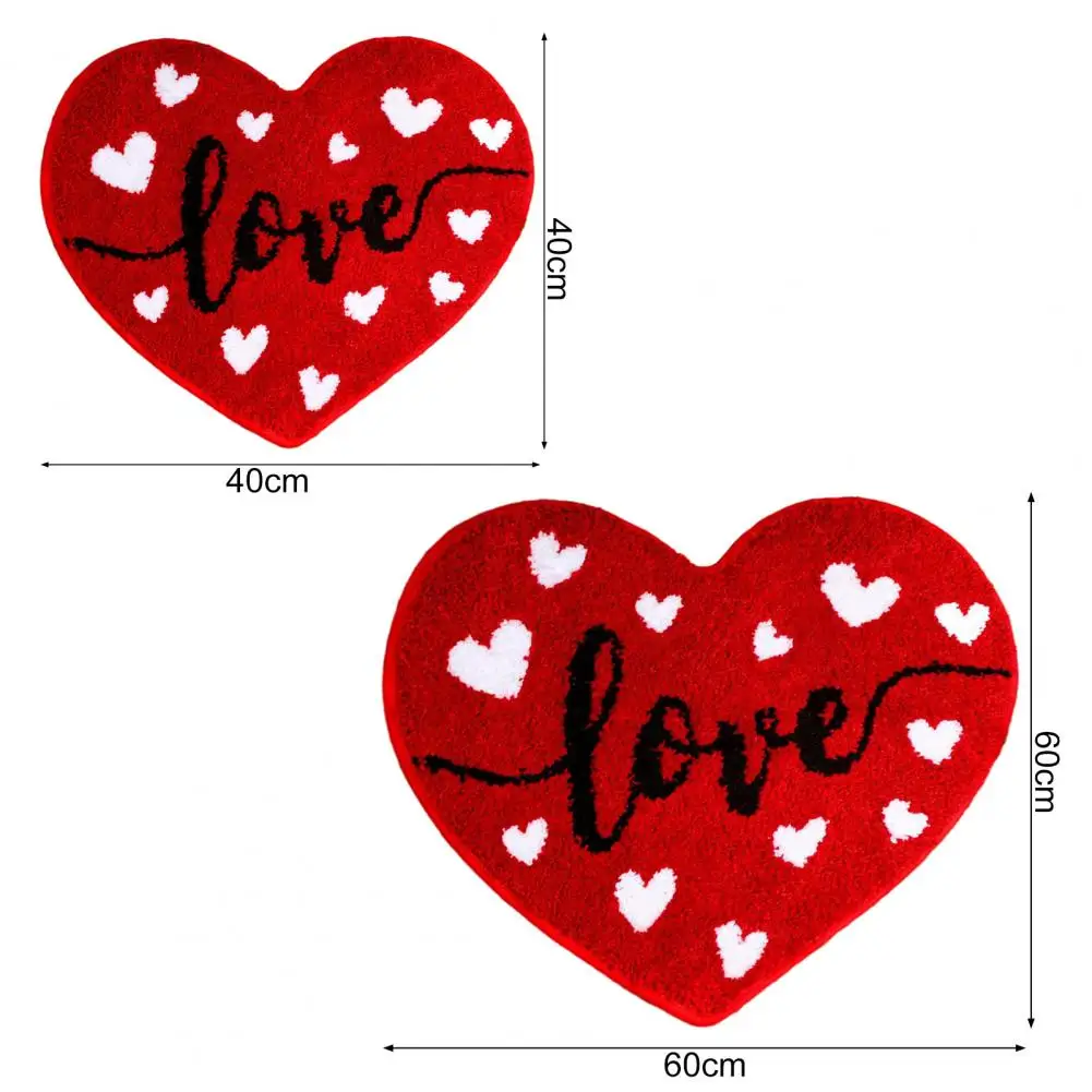Alfombra de baño para el Día de San Valentín, alfombra de baño antideslizante, juego de alfombras de baño en forma de corazón para el Día de San Valentín, baño antideslizante con tema de amor para niños
