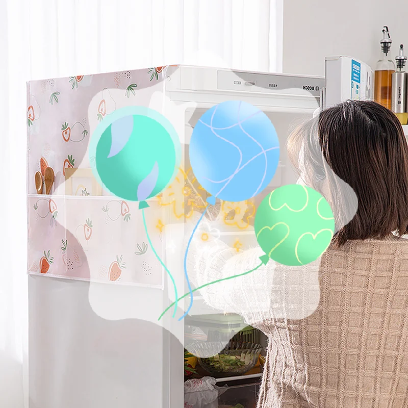 Refrigerator Covers Dustproof Storage Bag Washing Machine Cover Washable PEVA Covers Household Storage Organization Home