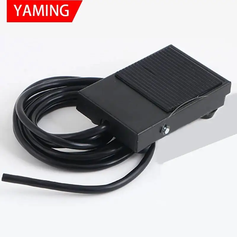 TFS-1 Pedal Foot Switch Controller With Two Meters Wire Momentary Reset SPDT With Iron Shell 10A 220/380V