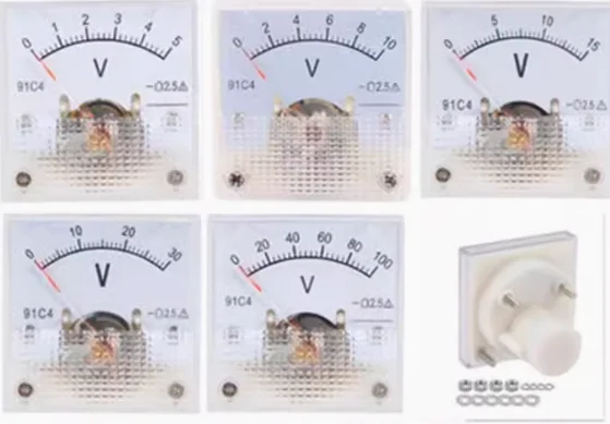 

91C4 DC Voltmeter Analog Panel Voltage Meter Mechanical Pointer Type Volt Tester 5V/10V/15V/20V/30V/50V/100V/150V/250V/300V/500V