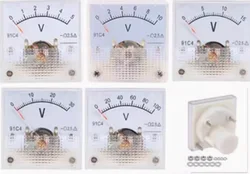 91C4 DC Voltmeter Analog Panel Voltage Meter Mechanical Pointer Type Volt Tester 5V/10V/15V/20V/30V/50V/100V/150V/250V/300V/500V